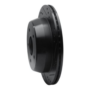 Chevrolet S10 Brake Rotor (1) - Rear Right - R1 Concepts - Drilled & Slotted - Black - `98-`05